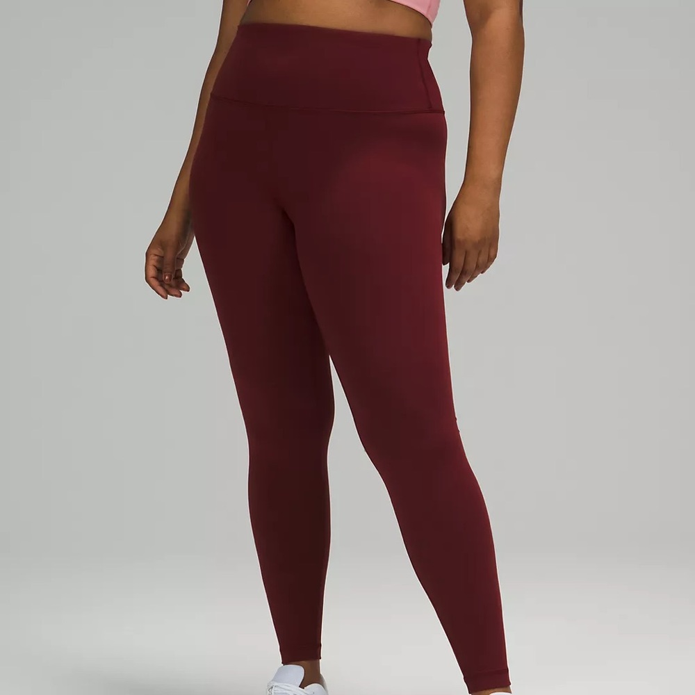 Lululemon Red Merlot Wunder Train Tights 28”